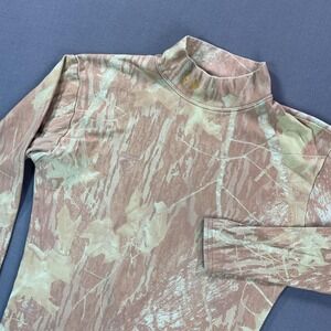 Under Armour Shirt Womens Medium Brown Camo Long Sleeve Mock Neck Base Layer